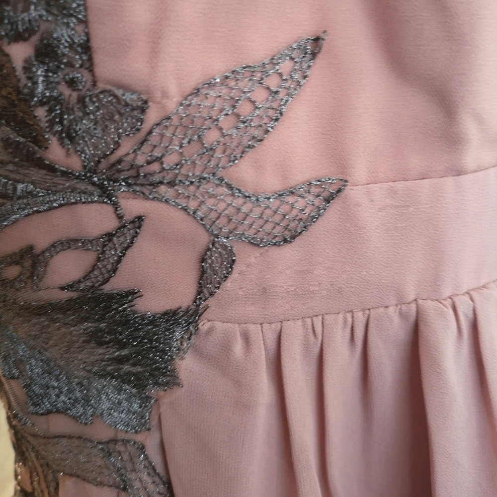 Little Mistress Petite High Neck Skater Dress Romantic Lace - Picture 8 of 13